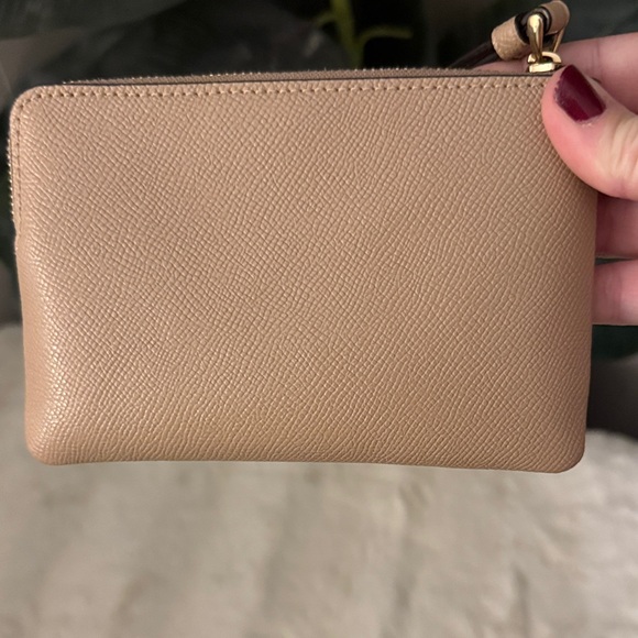 Coach Taupe Leather Wristlet EUC - Picture 2 of 3